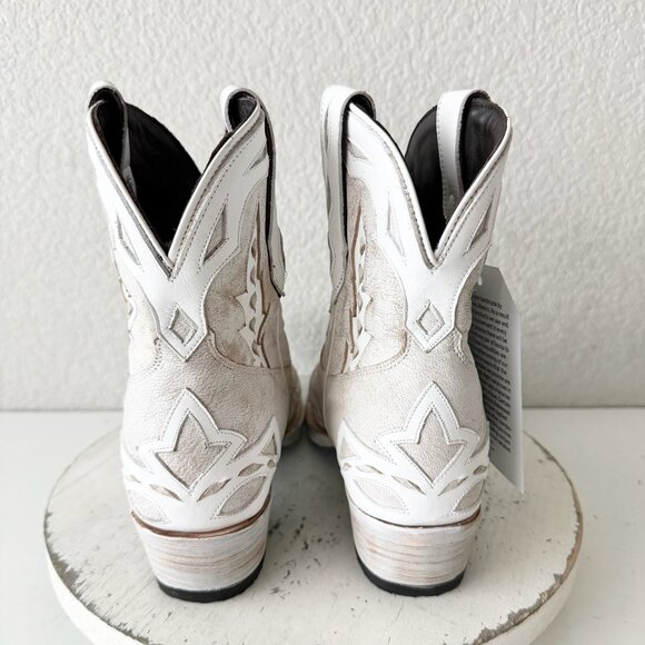 Lane CHASE THE WIND Womens Cowboy Bootie 8.5 Western Short White Cowgirl Boots - Picture 3 of 11